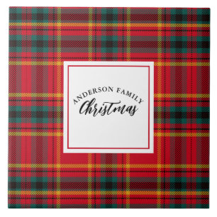 Azulejo Nombre de la familia Tartan Plaid navidades