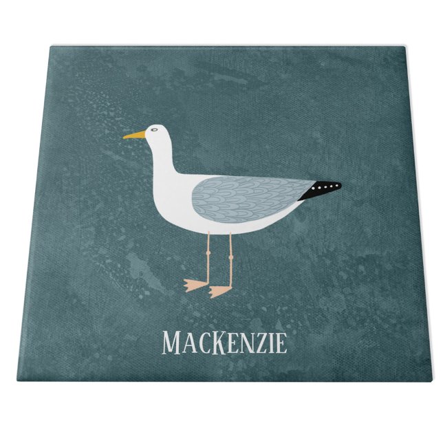Azulejo Nombre de la gaviota de corte (Fun seagull personalized ceramic tile)