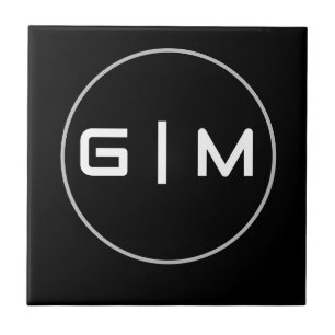 Azulejo nombre de las iniciales del personalizable