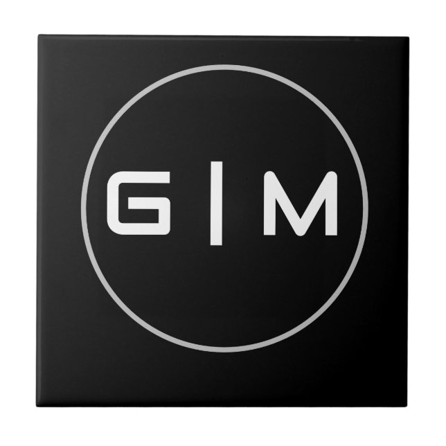 Azulejo nombre de las iniciales del personalizable (Frente)