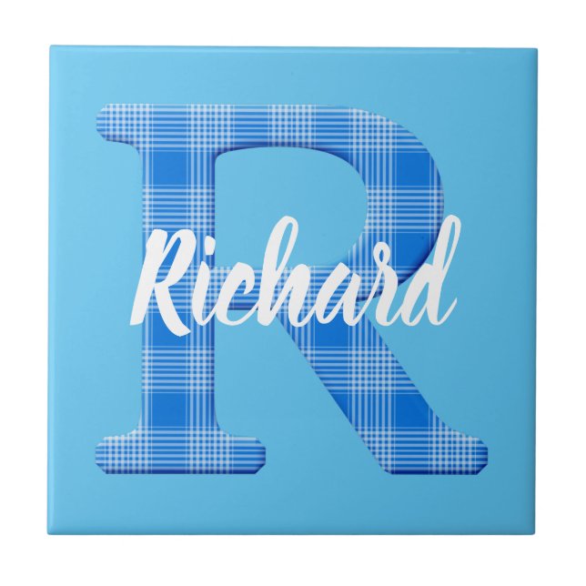 Azulejo Nombre De Los Niños Personalizado Letra R (Frente)