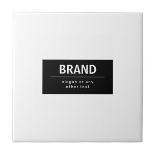 Azulejo Nombre de marca o negocio moderno y audaz Blanco