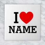 Azulejo Nombre del corazón<br><div class="desc">Escriba el nombre o texto deseado en la sección de nombres.</div>