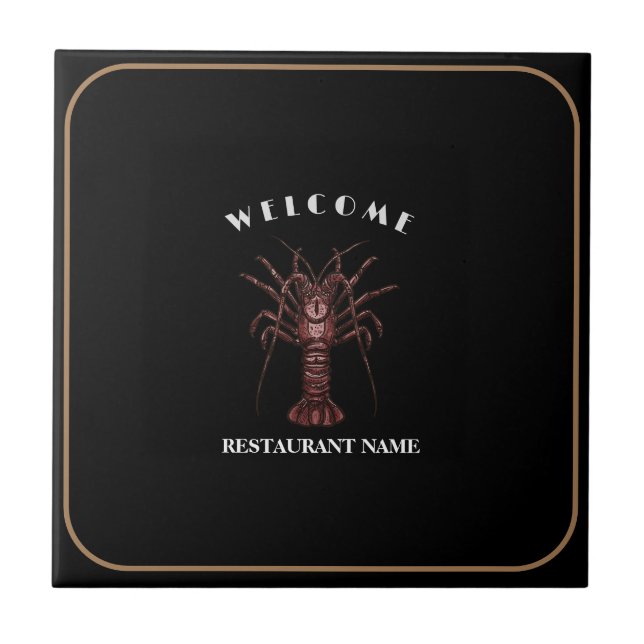 Azulejo Nombre del logo del Lobster Restaurant (Frente)