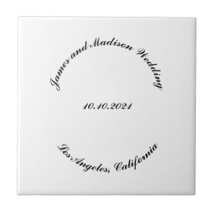 Azulejo Nombre del personalizar, boda de letras curvadas n