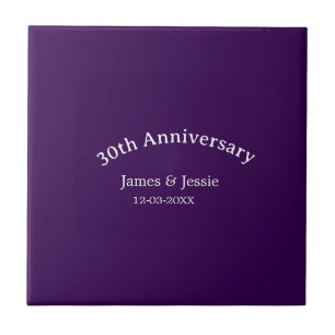 Azulejo nombre fecha aniversario de bodas 30 años simple p