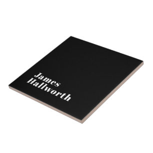 Azulejo Nombre moderno retro editable elegante (u otro tex