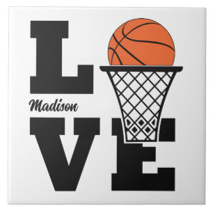 Azulejo Nombre personalizado Amor al baloncesto