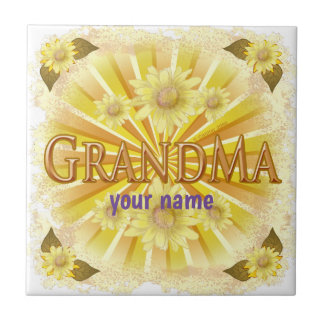 Azulejo Nombre personalizado de Daisy Grandma