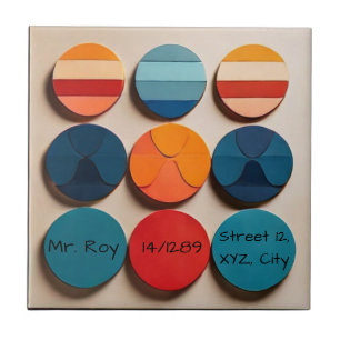 Azulejo Nombre personalizado Modelo geométrico moderno del