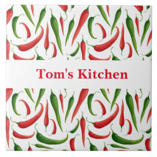 Azulejo Nombre personalizado Peppers Trivet Tile