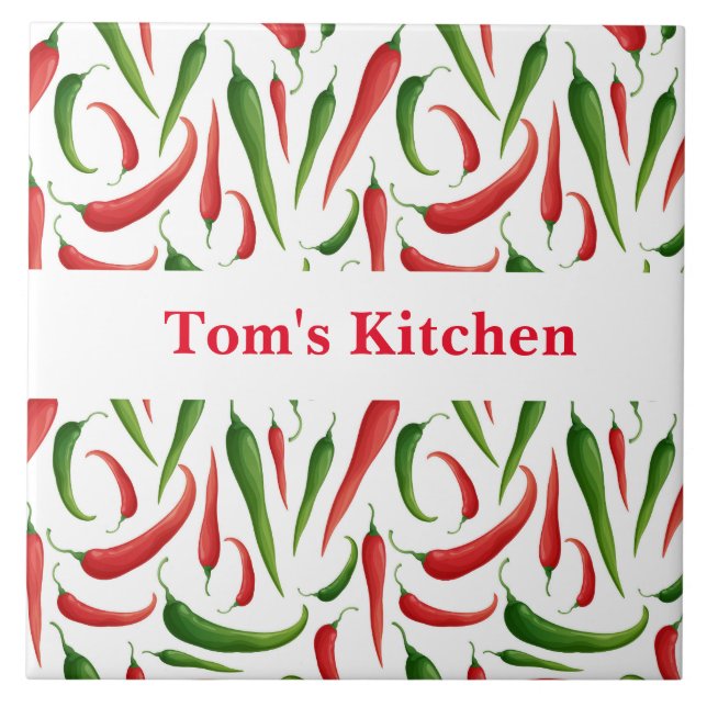 Azulejo Nombre personalizado Peppers Trivet Tile (Frente)
