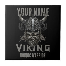 Azulejo NOMBRE Personalizado Viking Warrior Heritage
