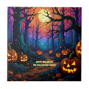 Azulejo Nombre Sentimiento Spooky Calabaza Halloween