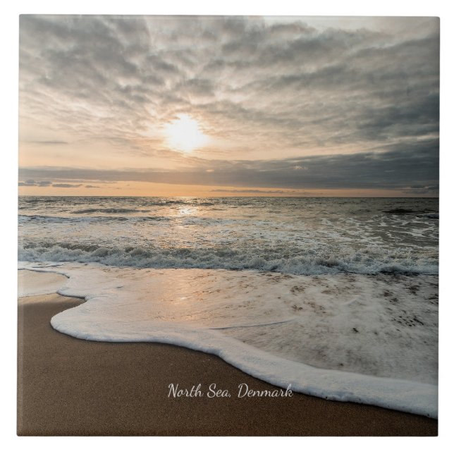 Azulejo North Sea, Denmark picturesque sunset, (Frente)