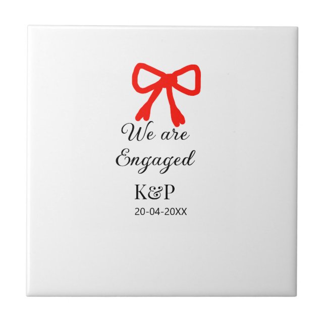 Azulejo Nos comprometemos a añadir nombre letra arco rojo  (Frente)