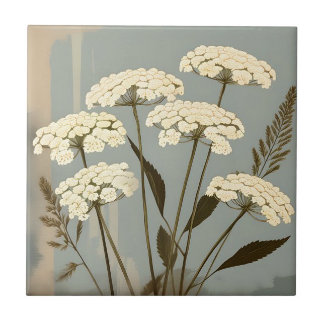 Azulejo Nostalgic Yarrow Botánico (Frente)