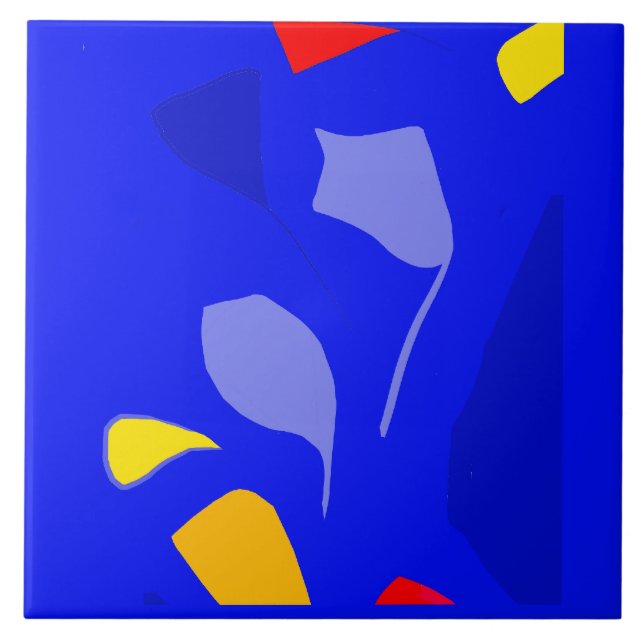 Azulejo Nota azul Tile de cerámica, pequeño (4,25" x 4,25" (Frente)