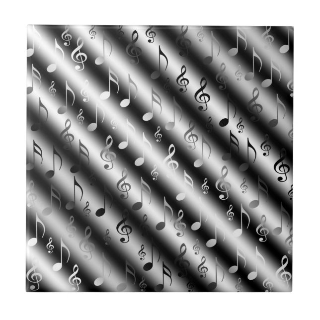 Azulejo nota, música, metalizado, partitura, música, clef, (Frente)