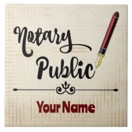 Azulejo Notary Public Burgundy Ink Pen Nombre personalizad