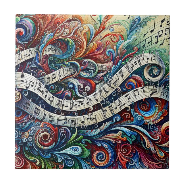 Azulejo Notas Musculares Graffiti Ceramic Tile (Frente)