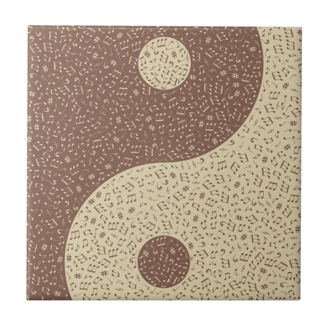 Azulejo Notas musicales de Yin Yang (Frente)