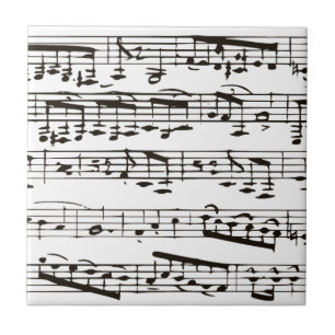 Azulejo Notas musicales en blanco y negro