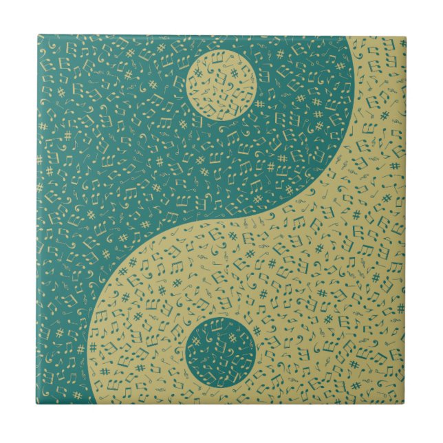 Azulejo Notas musicales Yin Yang (Frente)