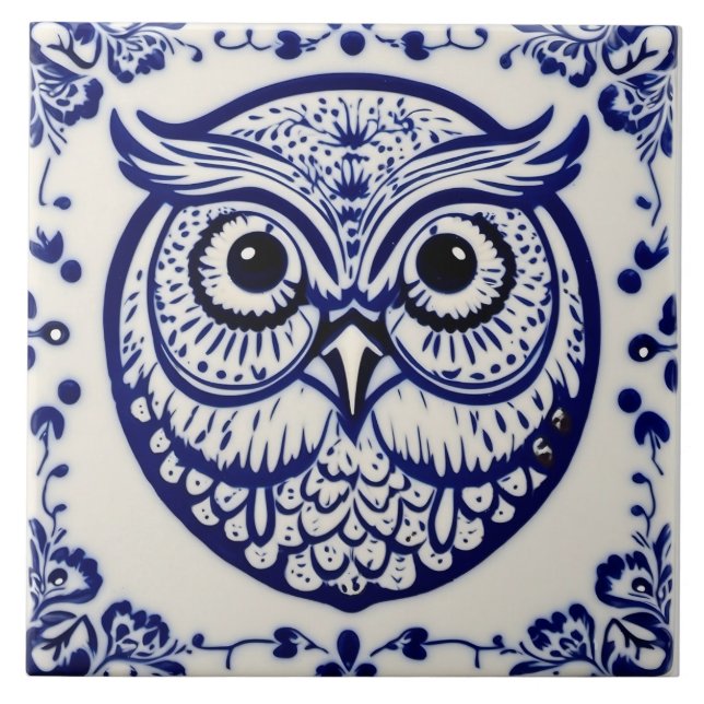 Azulejo Noveau dala azul y blanco sueco (Frente)
