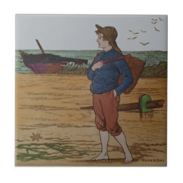 Azulejo Noviembre Repro Antiguo Madera Colorida