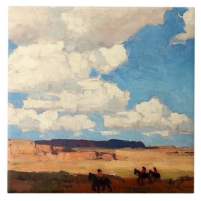 Azulejo “Nube de Verano” Arte Occidental por Edgar Payne (Frente)