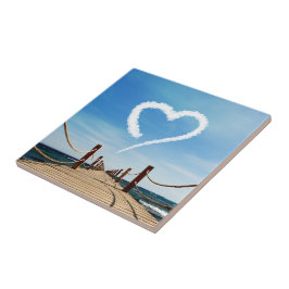 Azulejo Nube sin fin de trayectoria en forma de corazón
