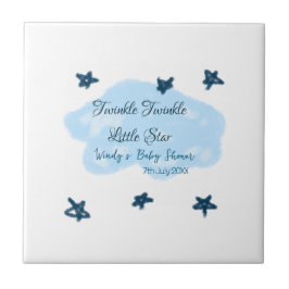 Azulejo Nubes azules parpadean Twinkle Little Star baby sh