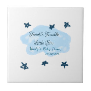Azulejo Nubes azules parpadean Twinkle Little Star baby sh
