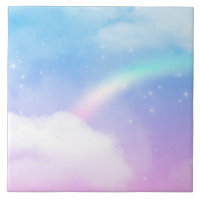 Nubes mágicas pasteles y arcoiris
