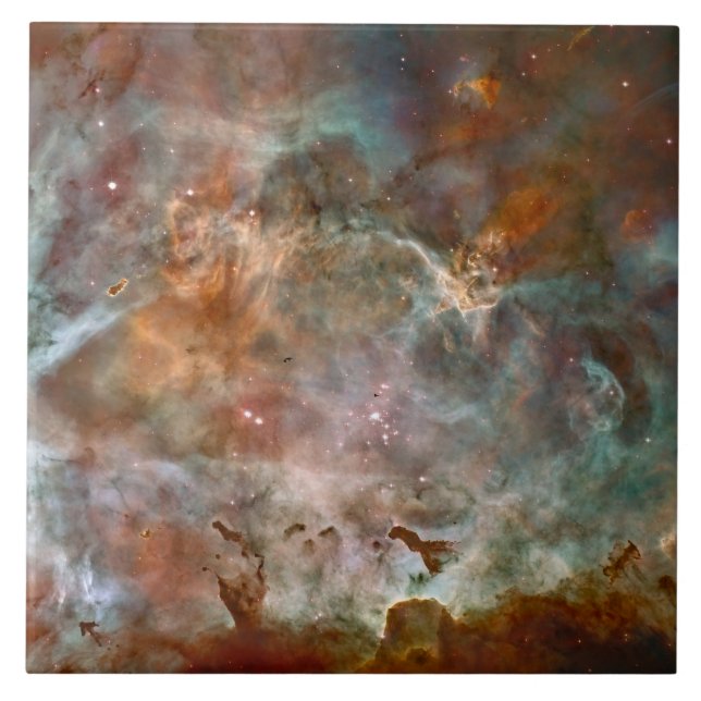 Azulejo Nubes oscuras de Carina Nebula Hubble Space (Frente)