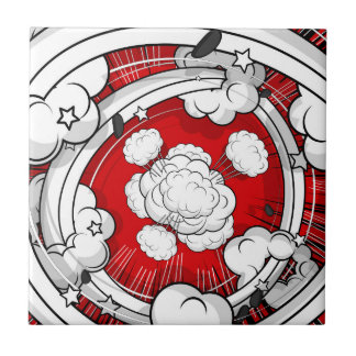 Azulejo Nubes rojas de la lucha del estilo cómico