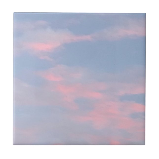 Azulejo Nubes rosadas de personalizable (Frente)