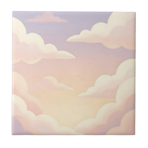 Azulejo Nubes soñadoras de suaves pasteles en un cielo de
