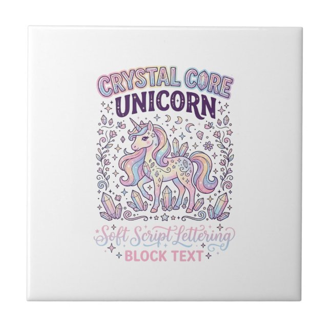 Azulejo Núcleo de Cristal Unicornio Diseño de Vector Adora (Frente)