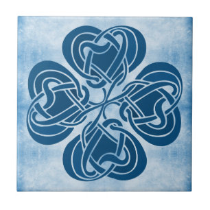 Azulejo Nudo céltico azul enrrollado