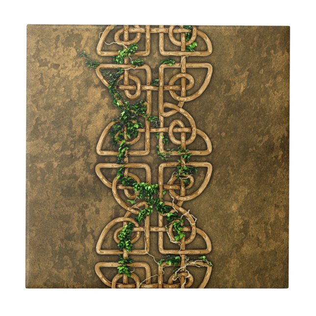 Azulejo Nudos célticos decorativos con la hiedra (Frente)