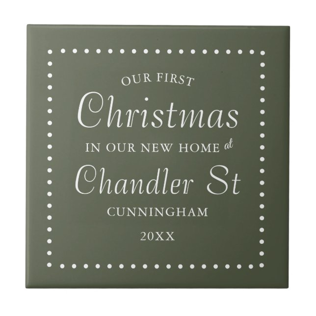 Azulejo Nuestra primera Navidad en nuestro nuevo hogar sim (Frente)