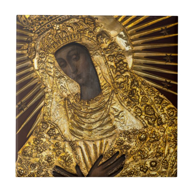 Azulejo Nuestra Señora de la Puerta de Amanecer Lituania (Frente)