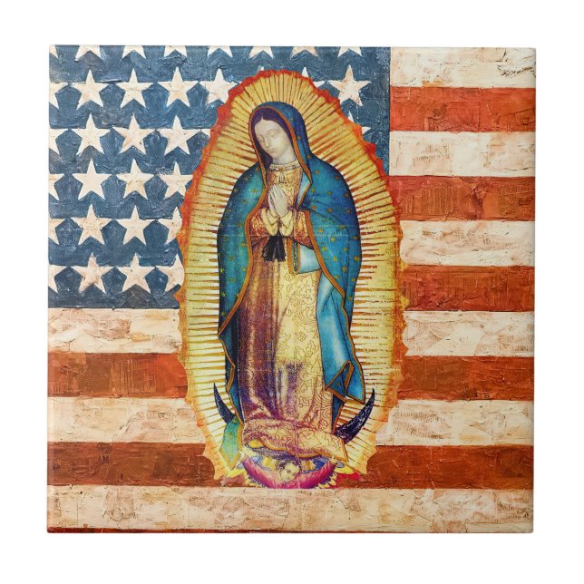 Azulejo Nuestra Señora de la Virgen de Guadalupe María Ban (Frente)