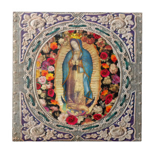 Azulejo Nuestra Señora de la Virgen de Guadalupe María L