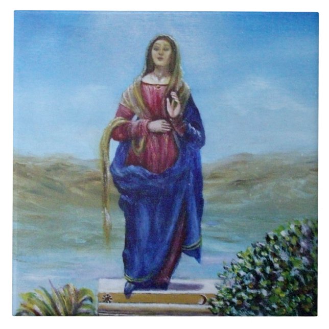 Azulejo NUESTRA SEÑORA DE LIGERA Madonna de inmaculada con (Frente)
