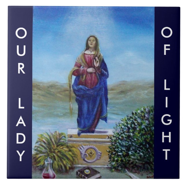 Azulejo NUESTRA SEÑORA DE LIGERA Madonna de inmaculada con (Frente)