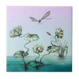 Azulejo ¡Nuestro Exclusivo! OAK Waterlilies Dragonfly HP