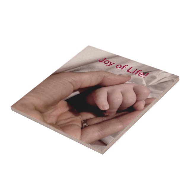 Azulejo Nueva mamá y la alegría de la vida del bebé (Lado)